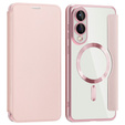 Klapkové puzdro pre Samsung Galaxy S25 Edge, RFID Wallet MagSafe CamShield, ružové