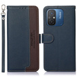 Klapkové puzdro pre Xiaomi Redmi 12C, KHAZNEH RFID, modré / hnedé