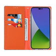 Klapkové puzdro pre iPhone 14 Pro Max, Litchi Skin Grain, tmavomodré