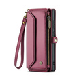 Puzdro CASEME pre Samsung Galaxy S25 Ultra, RFID Leather Wallet, s popruhom cez rameno, červené