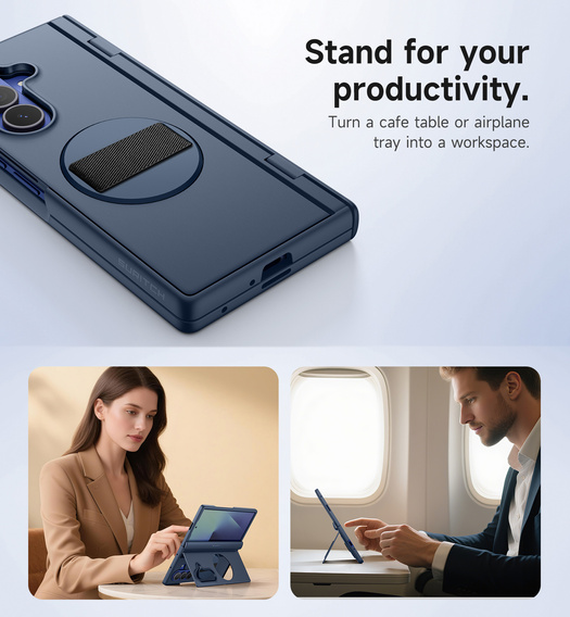 Puzdro Suritch s 360° stojanom a integrovanou ochranou displeja pre Samsung Galaxy Z Fold7