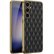 Puzdro pre Samsung Galaxy S24, Leather Rhombus, čierne