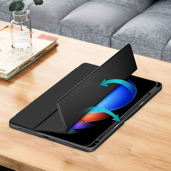 Puzdro pre Xiaomi Pad 6S Pro 12.4, Smartcase Hybrid, so slotom na stylus, čierne