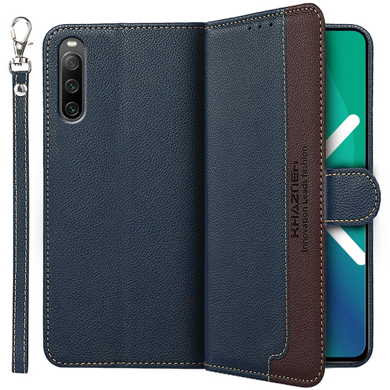 Klapkové puzdro pre Sony Xperia 10 IV, KHAZNEH RFID Case, modré
