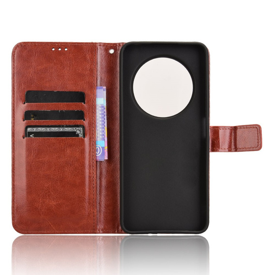 Klapkové puzdro pre Xiaomi Redmi 14C / Xiaomi Poco C75, Crazy Horse Wallet, hnedé