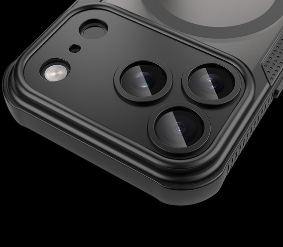 Puzdro pre iPhone 17 Pro, pre MagSafe, pancierované, čierne