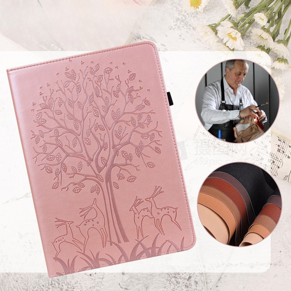 Puzdro s chlopňou pre Huawei MatePad SE 10.4, tree, ružové rose gold