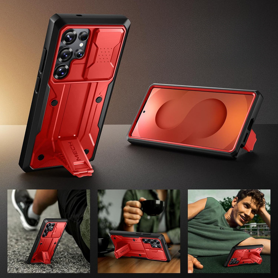 Odolné puzdro pre Samsung Galaxy S25 Ultra – Tongate MECH Series Clip, čierne