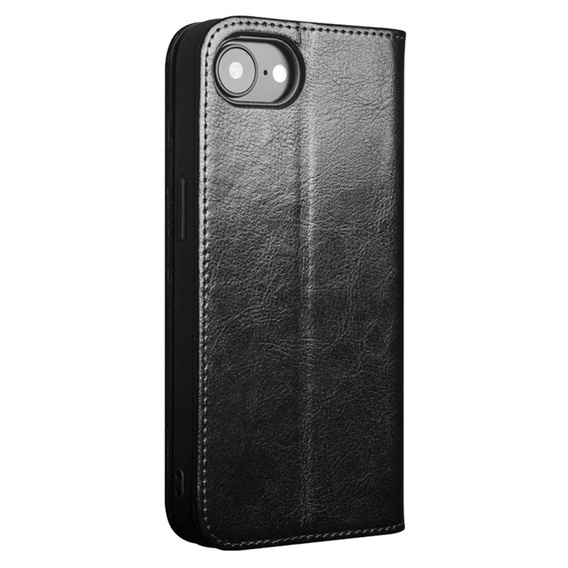 Flipové puzdro pre Iphone 16E, QIALINO Leather Wallet, čierne