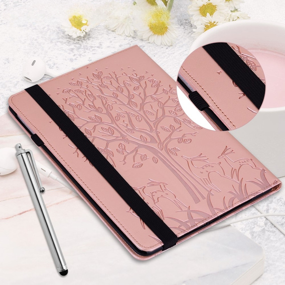 Puzdro s chlopňou pre Huawei MatePad SE 10.4, tree, ružové rose gold