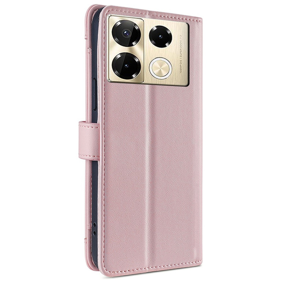 Klapkové puzdro pre Infinix Note 40 Pro, Wallet Zipper Pocket, ružové