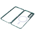 Magnetické puzdro Dual Glass MagSafe pre Samsung Galaxy S21+ Plus, zelený