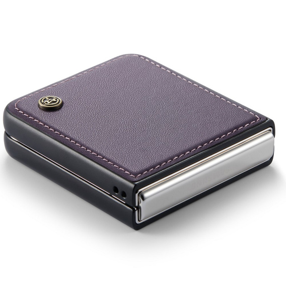 Puzdro pre Samsung Galaxy Z Flip7 FE / Z Flip6, CASEME Litchi Leather, fialové