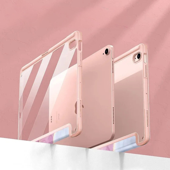 Puzdro pre iPad 10.9" 2022 (10 gen.), Smartcase Hybrid, so slotom na stylus, Marble ružové