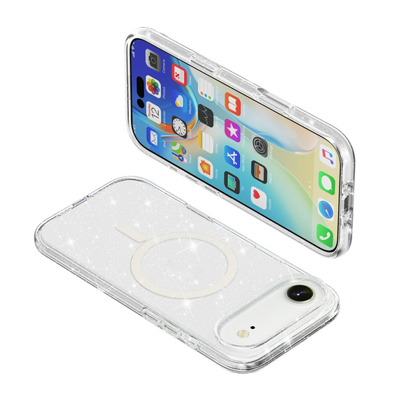 Puzdro pre iPhone Air, pre MagSafe, trblietavé, priehľadné