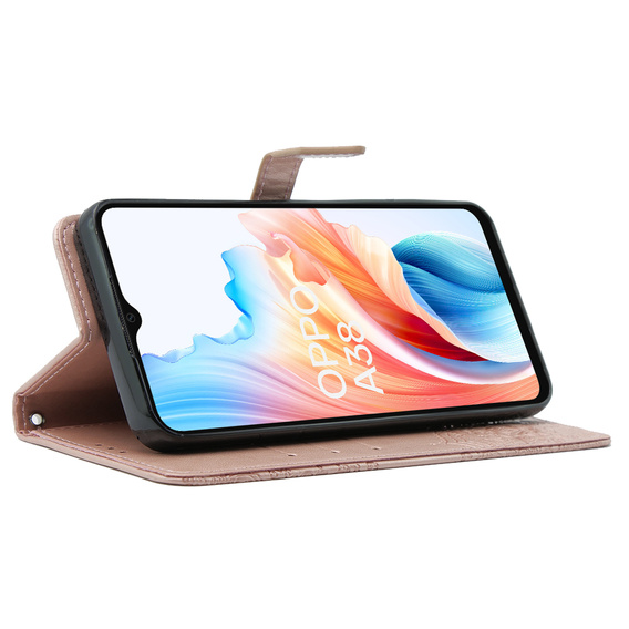 Klapkové puzdro pre Oppo A38 4G / Oppo A18 4G, Mandala, ružové rose gold