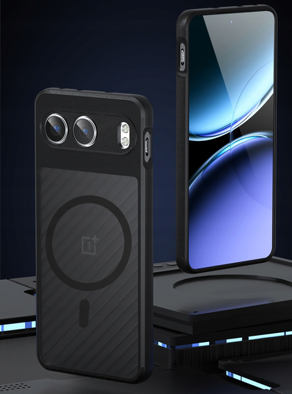 Puzdro pre OnePlus Nord 4, pre MagSafe, ERBORD Matt Case, čierny + sklo na displej