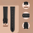 Univerzálny kožený remienok 20 mm, čierny