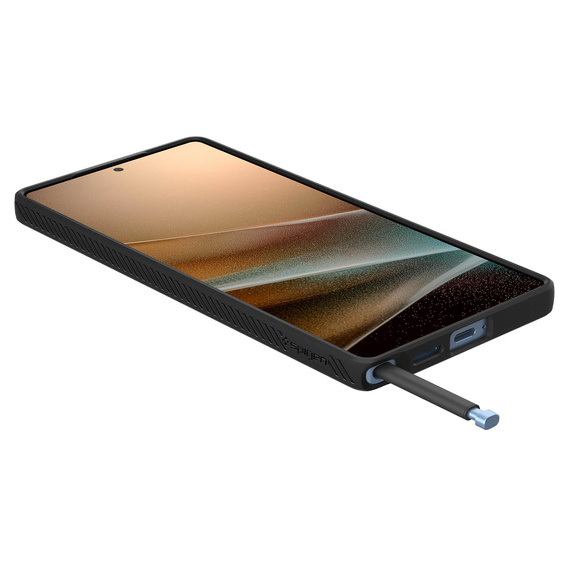 Puzdro Spigen pre Samsung Galaxy S25 Ultra, Liquid Air, čierne + tvrdené sklo 9H