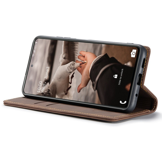 CASEME puzdro pre Samsung Galaxy S20 FE, Leather Wallet Case, hnedé
