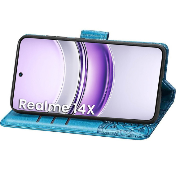 Klapkové puzdro pre Realme 14X / Realme C75, Butterfly, modré