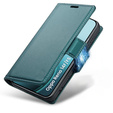 Puzdro pre Oppo Reno 14 F / 14 FS, ERBORD Glossy Litchi, flipová peňaženka, zelený