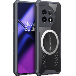 Puzdro pre OnePlus 11 5G, s magnetickým štítkom, transparentné / čierne