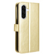 Klapkové puzdro pre Samsung Galaxy A36, Crazy Horse Wallet, zlaté