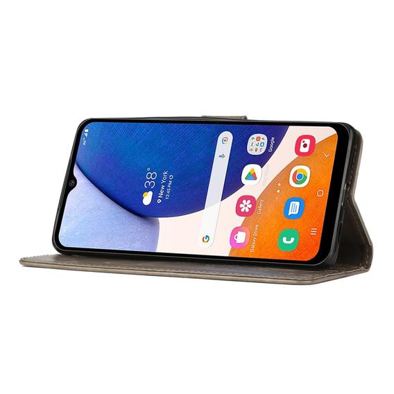 Klapkové puzdro pre Samsung Galaxy A14 4G/5G, Mandala Flower, sivé