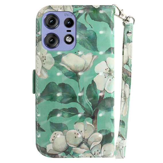 Klapkové puzdro pre Motorola Edge 50 Pro 5G, Wallet, Flowers biele