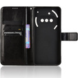 Klapkové puzdro pre Nothing Phone 3A, Crazy Horse Wallet, čierne