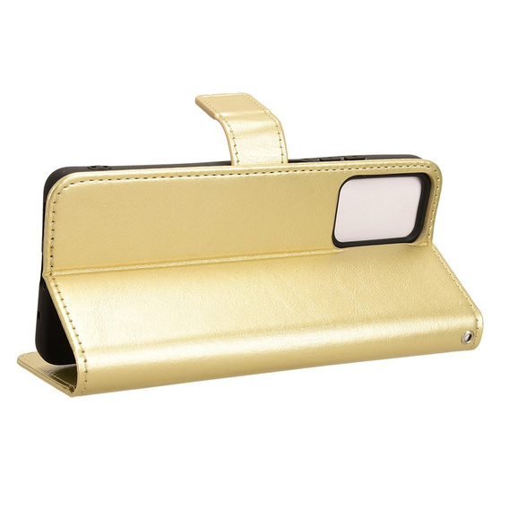 Klapkové puzdro pre Motorola Moto E14, Crazy Horse Wallet, zlaté