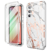 Obal na mobil pre Samsung Galaxy A54 5G, Suritch Full Body Marble, biele