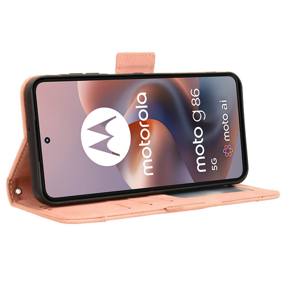 Klapkové puzdro pre Motorola Moto G86 5G, Card Slot, ružové