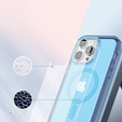 Puzdro pre iPhone 16 Pro Max, Shockproof Hybrid, s fóliou na displej, pre MagSafe, modré