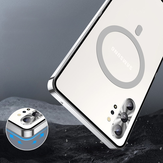 Ochranné puzdro na fotoaparát pre Samsung Galaxy Note 10+ Plus, CamShield MagSafe, priehľadný / strieborný