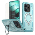 Puzdro pre Xiaomi Redmi Note 14 5G, Military MagSafe, modré + sklo 9H