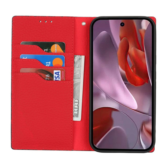 Klapkové puzdro pre Google Pixel 9A, Litchi Skin Grain, čierne