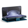 CASEME flipové puzdro pre Samsung Galaxy Z Fold6 5G, Litchi Wallet, modré