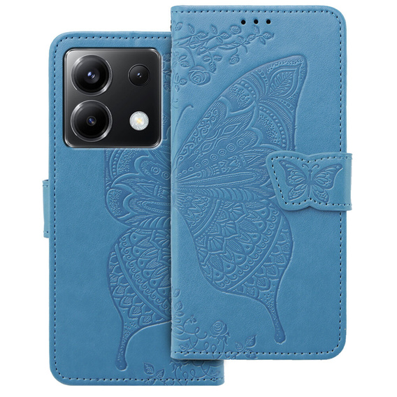Klapkové puzdro pre Xiaomi Poco X6 5G, Butterfly, modré