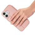 Puzdro Dux Ducis pre iPhone 17, Skin Pro, s chlopňou, s otvorom na kartu, ružové