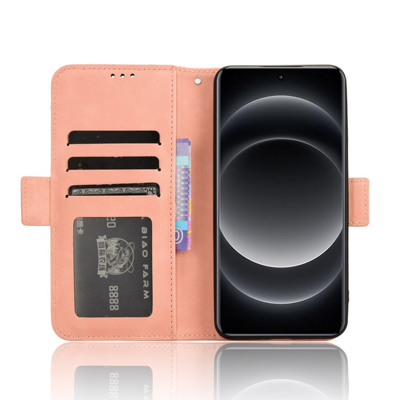Klapkové puzdro pre Xiaomi 14 Ultra, Card Slot, ružové