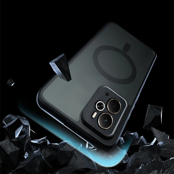 Puzdro pre Realme 14 5G / Realme 14T 5G, pre MagSafe, ERBORD Matt Case, čierny + sklo na displej