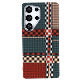 Puzdro pre Samsung Galaxy S25 Ultra, Carbon Fiber MagSafe, červená / zelená