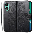 Klapkové puzdro pre Oppo A38 4G / Oppo A18 4G, Butterfly, čierne