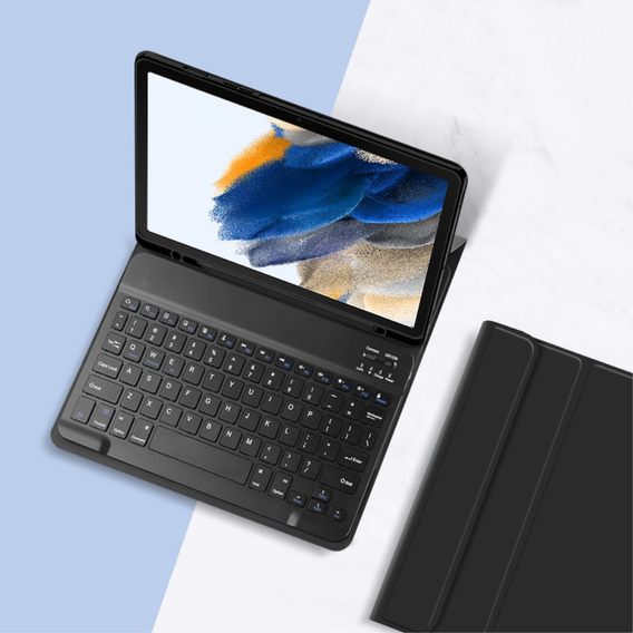 Puzdro + klávesnica Samsung Galaxy Tab A8 10.5, Leather Pen Slot, čierne
