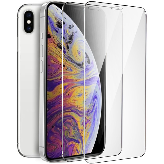 2x tvrdené sklo pre iPhone X/XS, ERBORD 9H Hard Glass na displeji