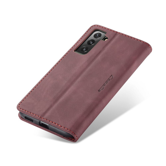 CASEME puzdro pre Samsung Galaxy S22+ Plus 5G, Leather Wallet Case, červené