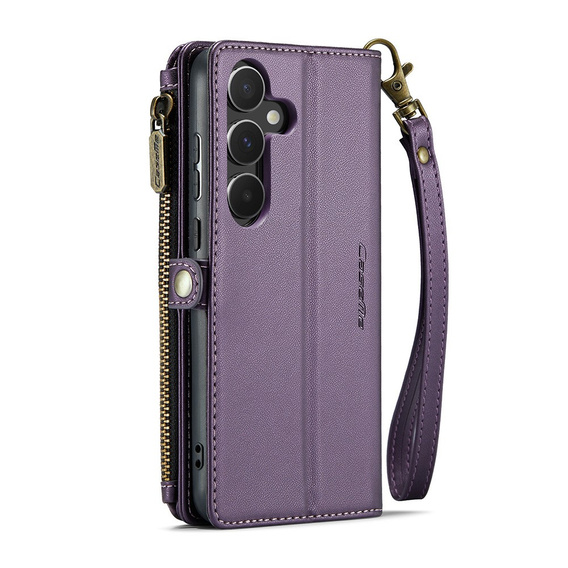 Puzdro CASEME pre Samsung Galaxy A55 5G, RFID Leather Wallet, s popruhom cez rameno, fialové