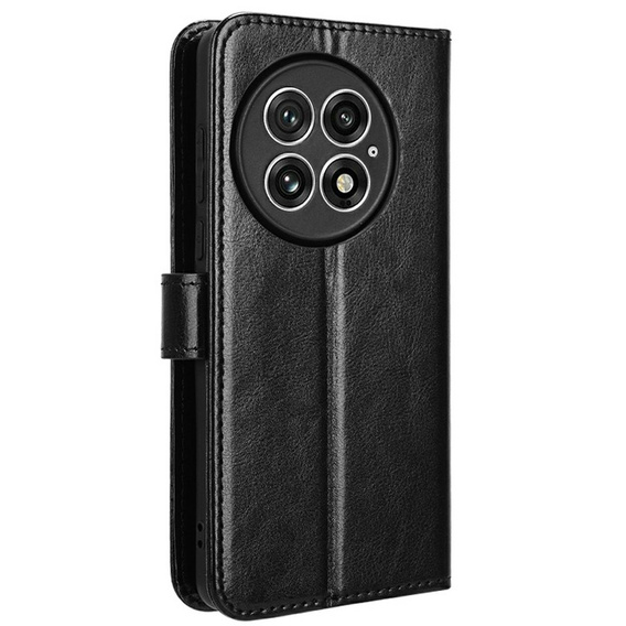Klapkové puzdro pre OnePlus 13, Crazy Horse Wallet, čierne